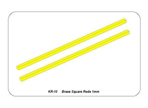 Aber KR-10 Kwadratowe pręty mosiężne 1,0mm długość 245mm x 2 szt. / Brass square rods 1,0mm length 245mm x2 pcs. – immagine 4