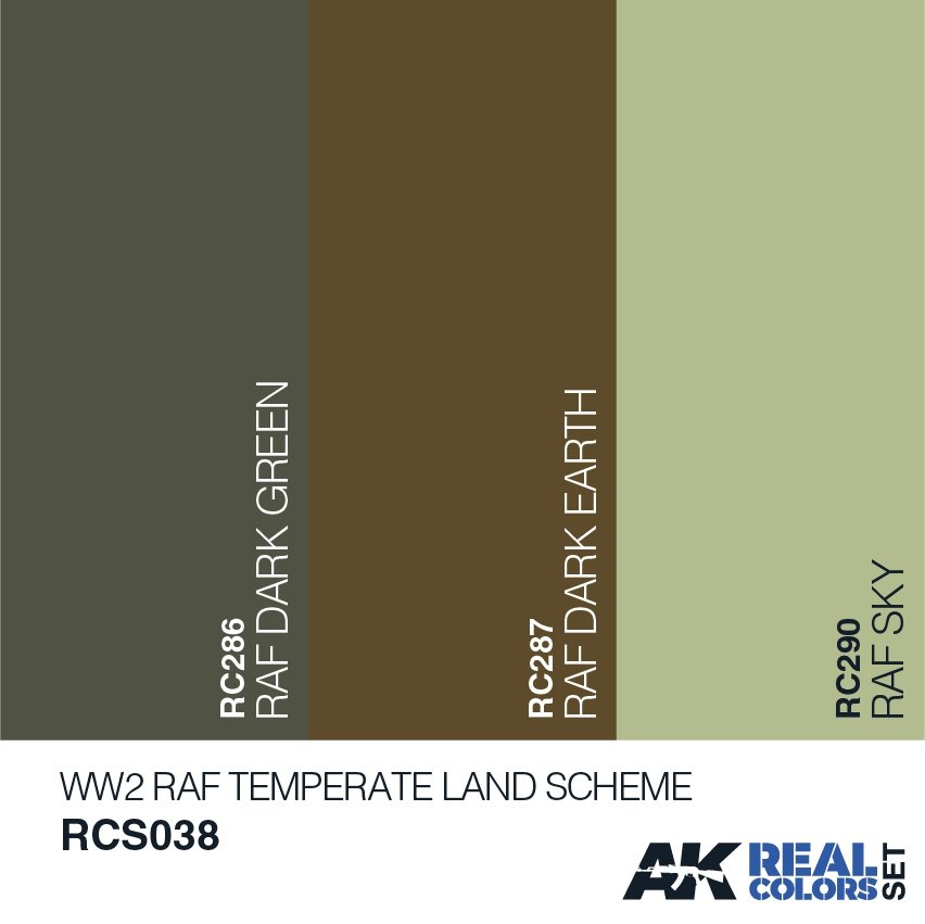 AK Interactive RCS038 RAF TEMPERATE LAND SCHEME 3x10ml – imagen 2