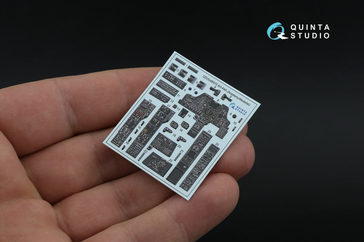 Quinta Studio QD48572 AH-64A 3D-Printed &amp;amp; coloured Interior on decal paper (Academy/Modelist) 1/48 – imagen 2