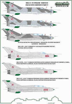 ModelMaker Decals D48154 MiG-21 in Polish service exclusive edition part V 1/48 – Bild 3