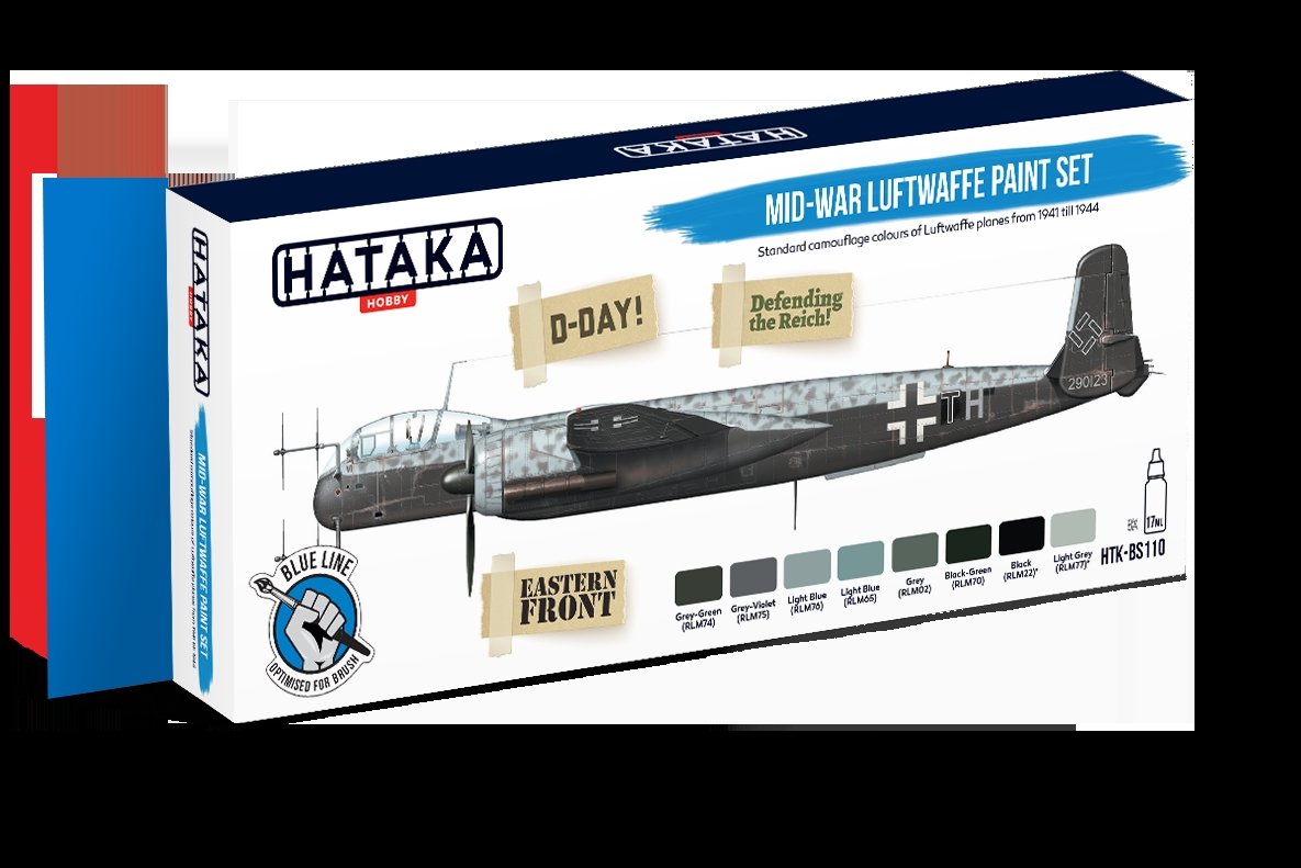 Hataka HTK-BS110 Mid-War Luftwaffe Paint Set (8x17ml) – imagen 2