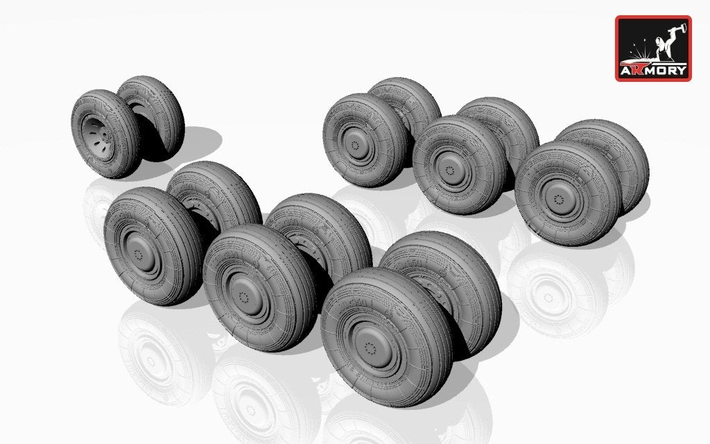 Armory Models AW72012 Tupolev Tu-22M2/M3 Backfire wheels 1/72 – immagine 4
