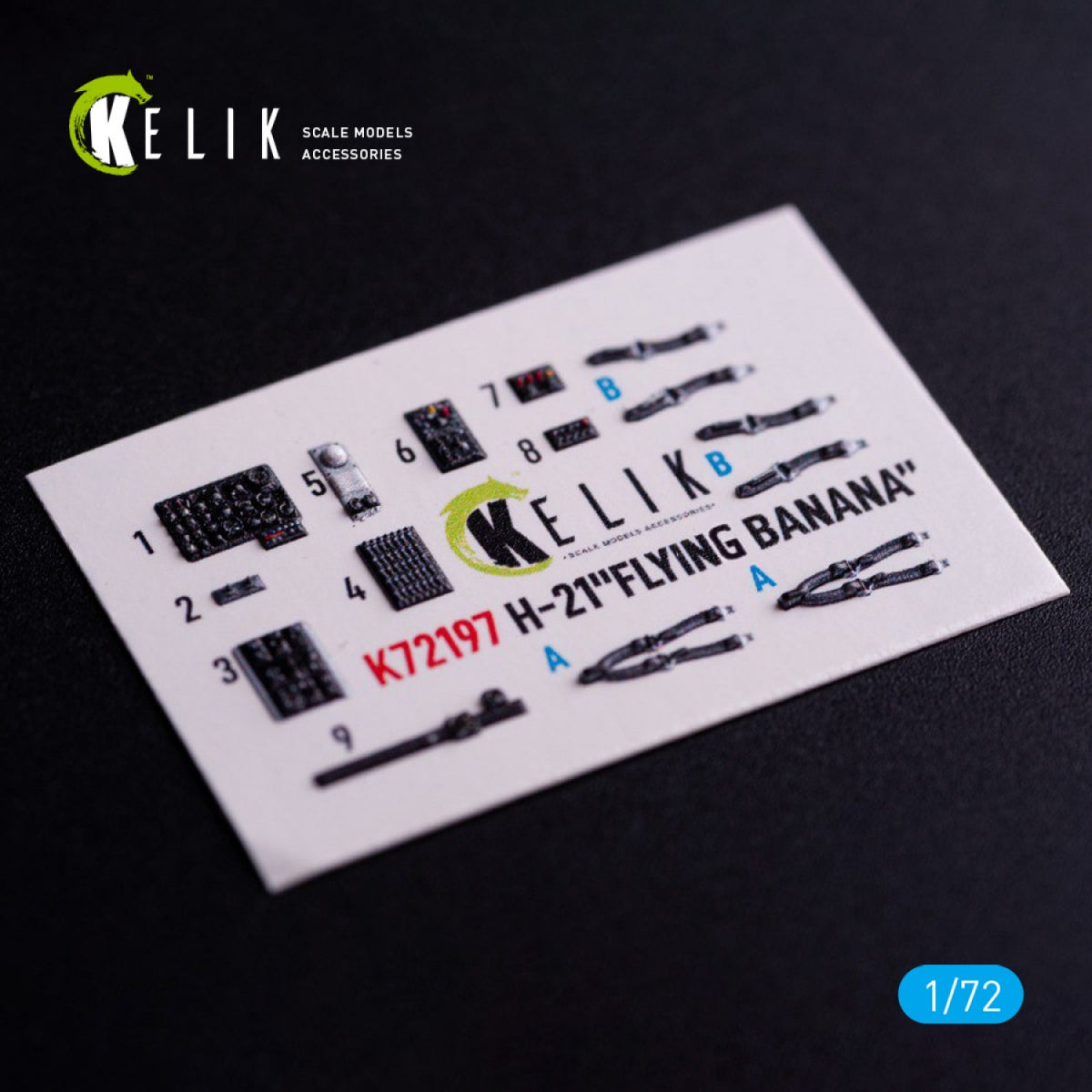 Kelik K72197 H-21 "Flying Banana" - interior 3D decals for Italeri kit 1/72