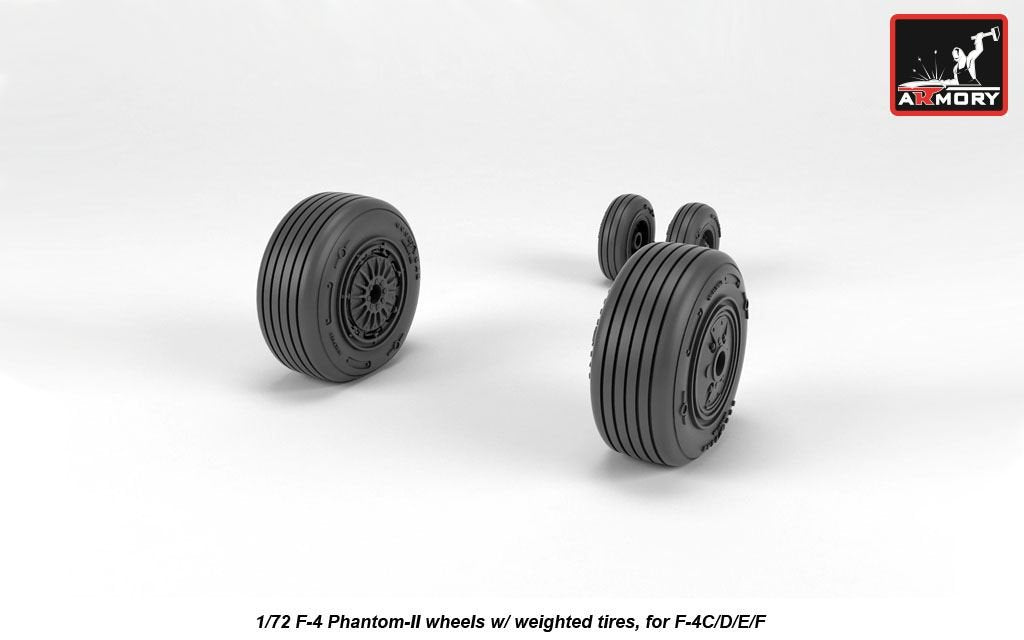 Armory Models AW72329 F-4 Phantom-II wheels w/ weighted tires, mid 1/72 – imagen 2