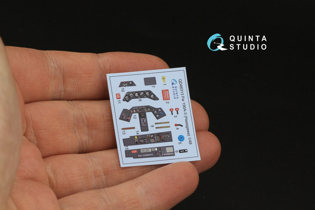 Quinta Studio QD48313 Fw 190A-3 3D-Printed &amp;amp; coloured Interior on decal paper (Hasegawa) 1/48 – Bild 3