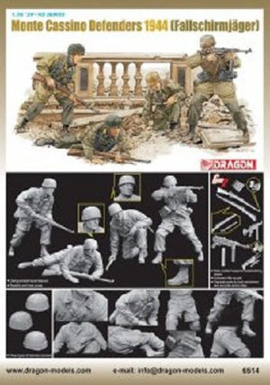 Dragon 6514 Monte Cassino Defenders 1944 Fallschirmjager (4 Figures Set) 1/35 – imagen 2