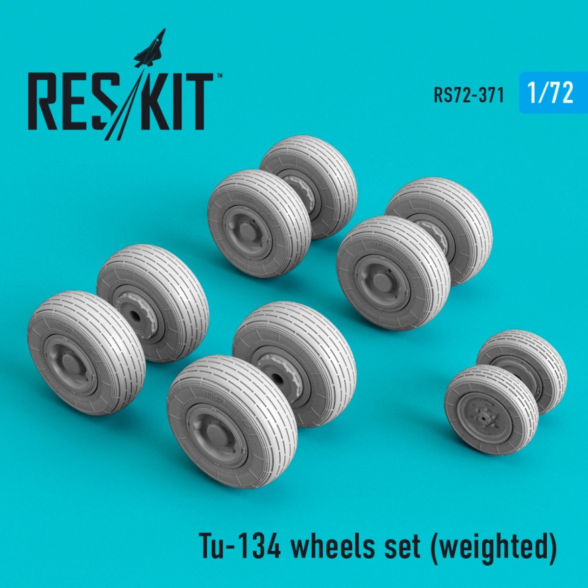 RESKIT RS72-0371 TU-134 JEU DE ROUES (LESTÉ) 1/72