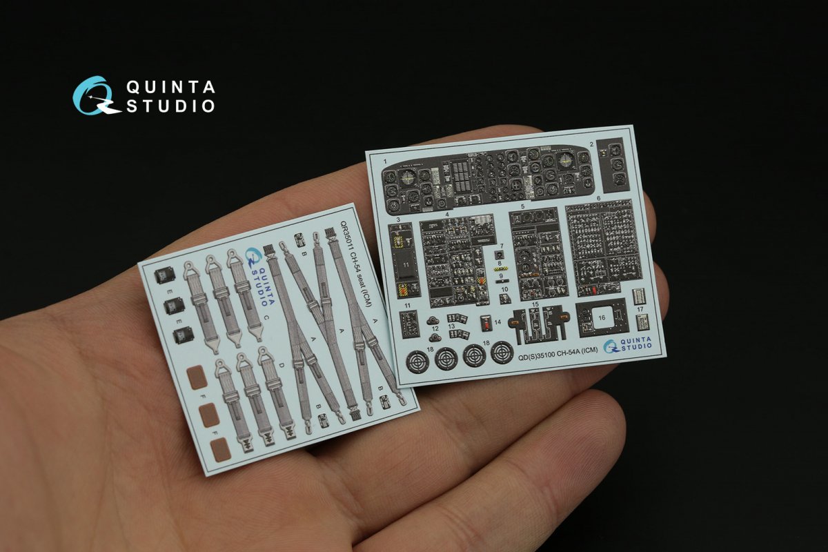 Intérieur imprimé en 3D et coloré sur papier décalcomanie (ICM) Quinta Studio QD35100 CH-54A 1/35 – image 11