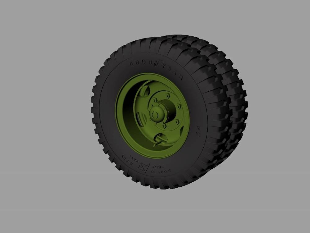 Roues de route pour camions Panzer Art RE35-529 M35 et M109 (Goodyear) 1/35 – image 2