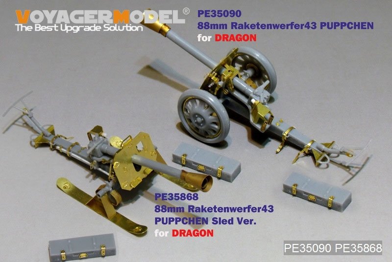 Voyager Model PE35868 WWII German 88mm Raketenwerfer43 PUPPCHEN sled versio for DRAGON 1/35 – imagen 7