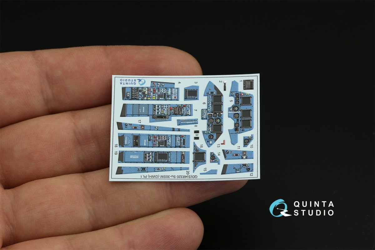 Quinta Studio QDS-48320 Su-30SM 3D-Printed &amp;amp; coloured Interior on decal paper (GWH) (Small version) 1/48 – Bild 7
