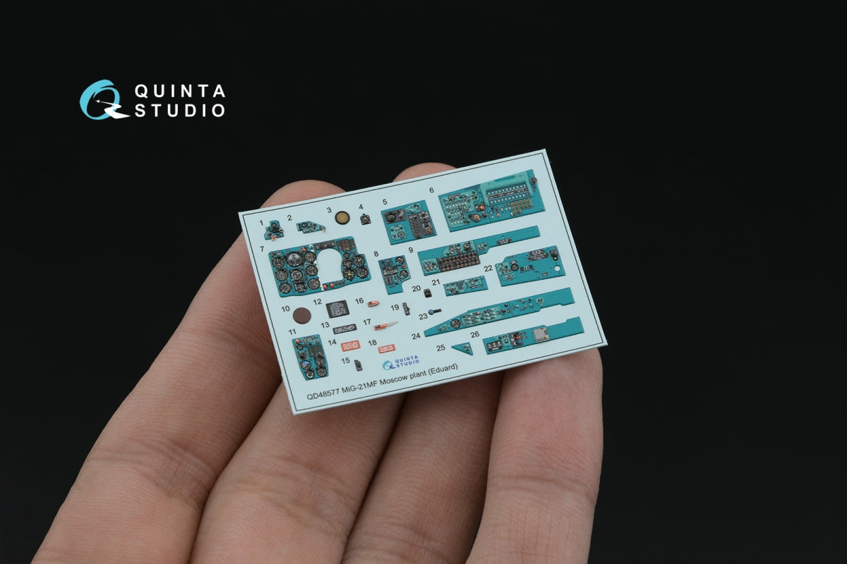 Quinta Studio QD+48577 MiG-21MF Fishbed-J (Moscow plant) 3D-Printed &amp;amp; coloured Interior on decal paper (Eduard) (with 3D-printed resin parts) 1/48 – zdjęcie 11