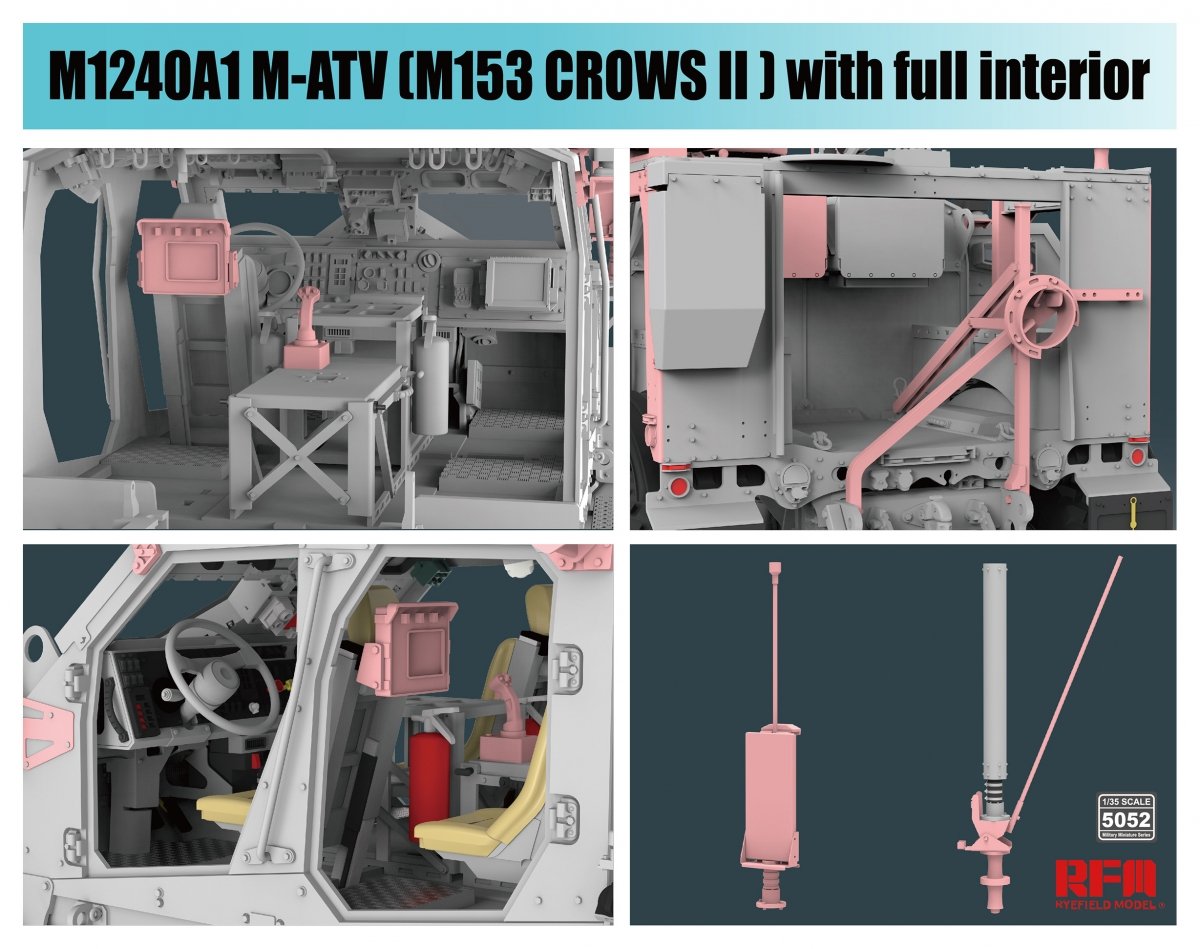 Rye Field Model 5052 M1240A1 M-ATV M153 CROWS II with full interior 1/35 – imagen 4