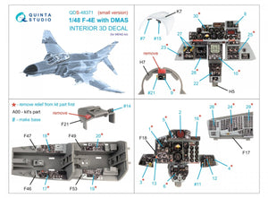 Quinta Studio QDS-48371 F-4E with DMAS 3D-Printed &amp;amp; coloured Interior on decal paper (Meng) (Small version) 1/48 – Bild 2