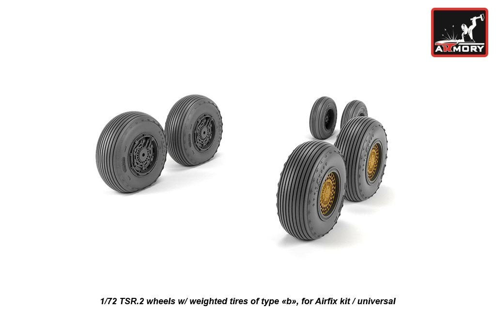 Armory Models AW72415 BAC TSR.2 wheels w/ weighted tires, type “b” (GY) 1/72 – zdjęcie 2