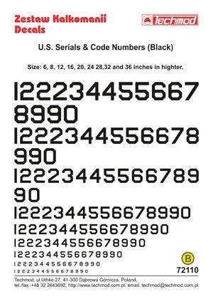 Techmod 72110 - U.S. Serial &amp;amp; Code Numbers 1/72 – imagen 2