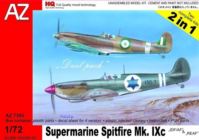Maquette AZ7393 Supermarine Spitfire Mk. IXc IDF/AF REAF (1/72)