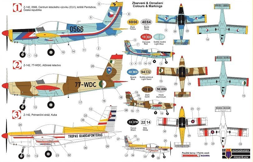 Kovozavody Prostejov KPM0143 Zlin Z-142 “Military” 1/72 – imagen 2