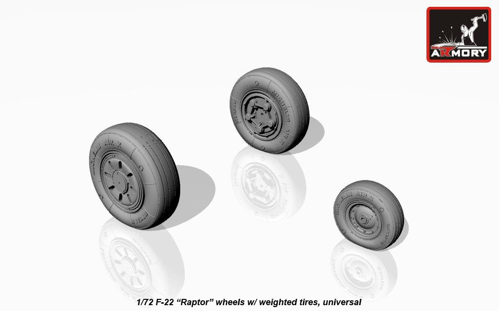 Armory Models AW72315 F-22 Raptor wheels w/ weighted tyres 1/72 – Bild 4