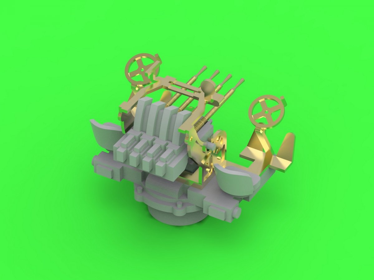 Master SM-350-104 French Quadruple Hotchkiss Cannon 13.2mm/76 (0.52in) Model 1929 – (resin, metal and photo-etched parts) – (4 pcs.) (1/350) – image 4