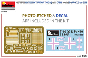 MiniArt 35395 Tracteur d&amp;#39;artillerie allemand T-60(r) et son équipage remorquant un canon PaK40 1/35 – image 2