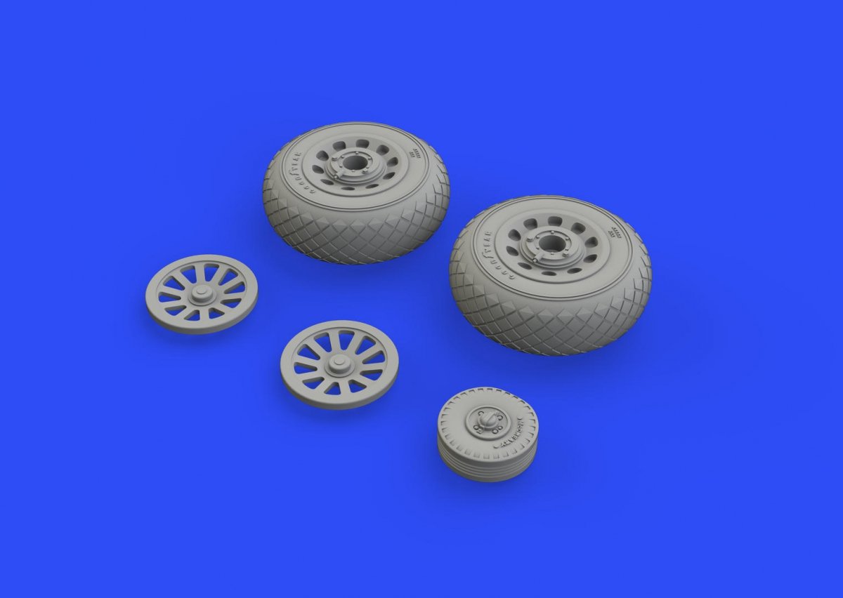 Eduard 648494 P-51D wheels diamond tread EDUARD 1/48 – immagine 2