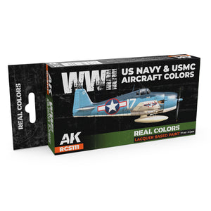 AK Interactive RCS111 Couleurs des avions de l&amp;#39;US Navy et de l&amp;#39;USMC pendant la Seconde Guerre mondiale 6 x 17 ml