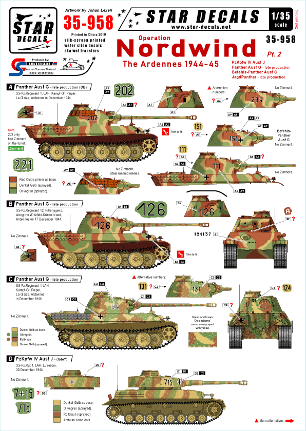 Star Decals 35-958 Op. Nordwind 2 1/35