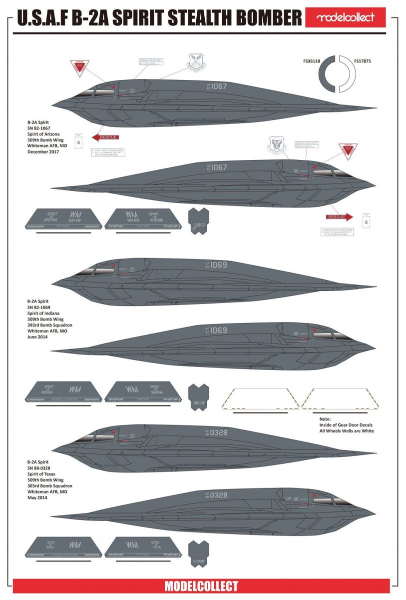 Modelcollect UA72214 USAF B-2A Spirit Stealth Bomber with AGM-158 missile 1/72 – imagen 4