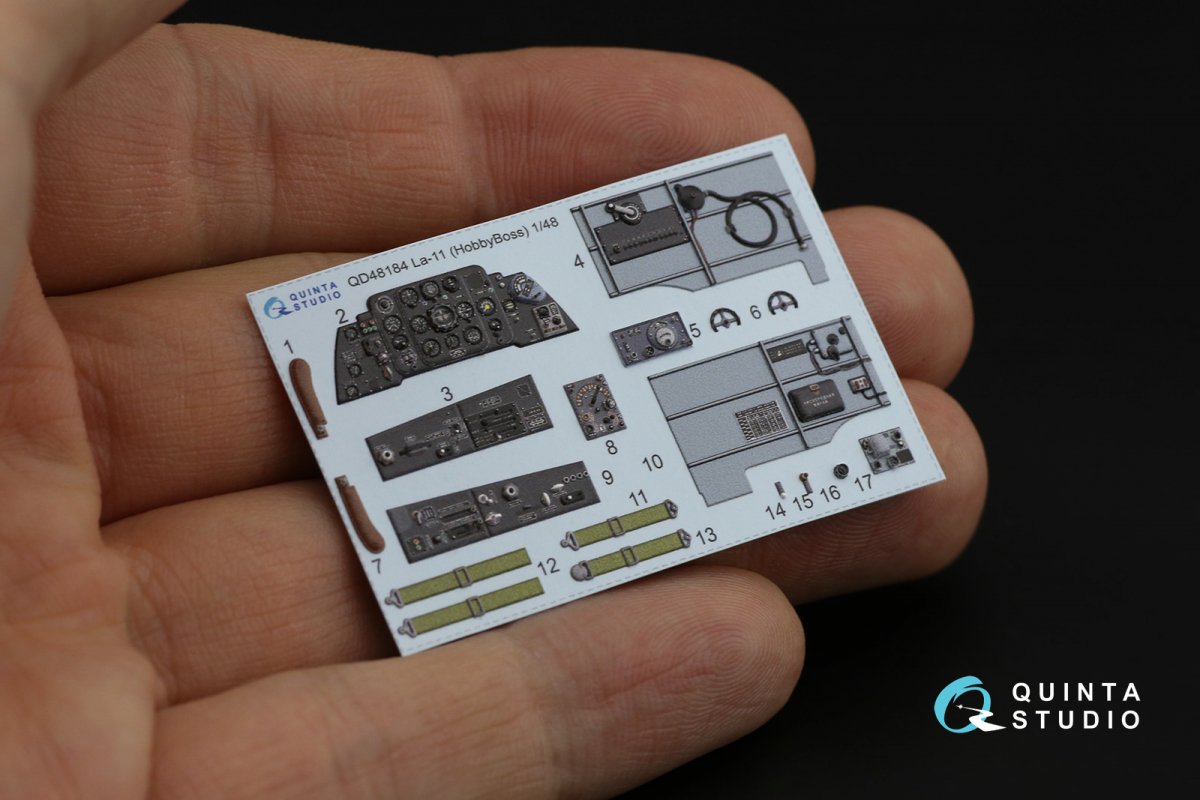 Quinta Studio QD48184 La-11 3D-Printed &amp;amp; coloured Interior on decal paper (HobbyBoss) 1/48 – imagen 2