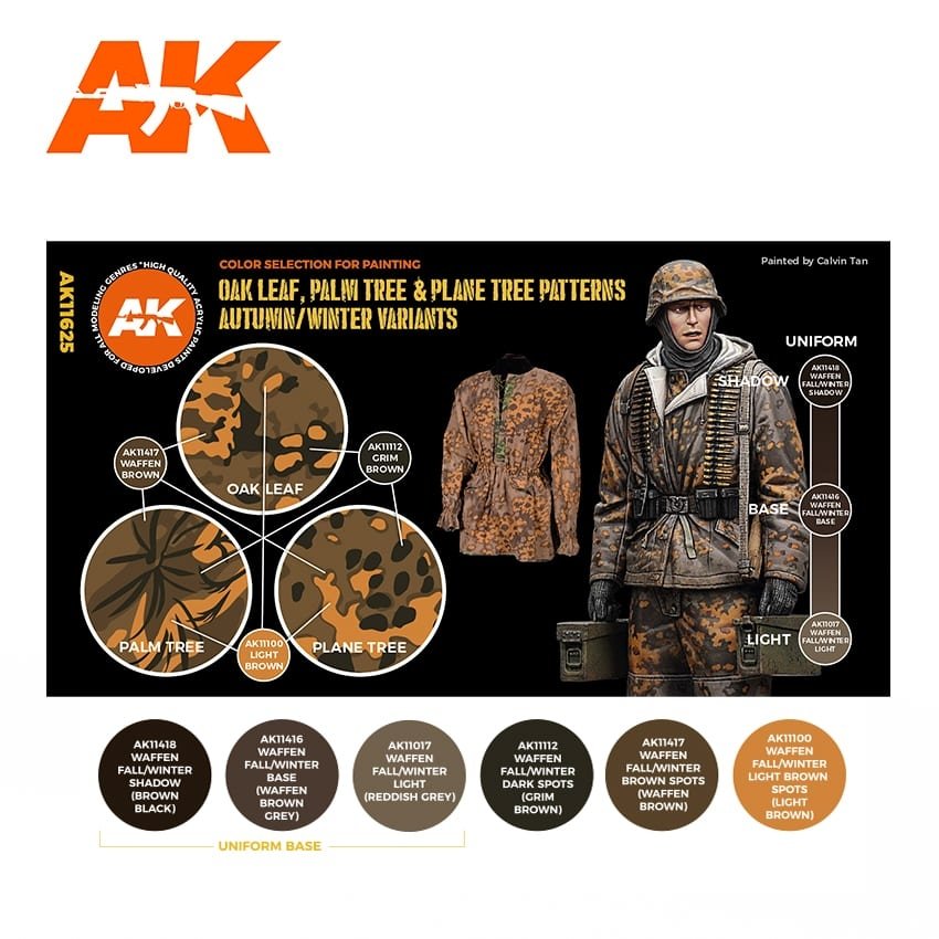 AK Interactive AK11625 OAK LEAF, PALM TREE &amp;amp; PLANE TREE PATTERNS AUTUMN/WINTER VARIANTS – zdjęcie 2