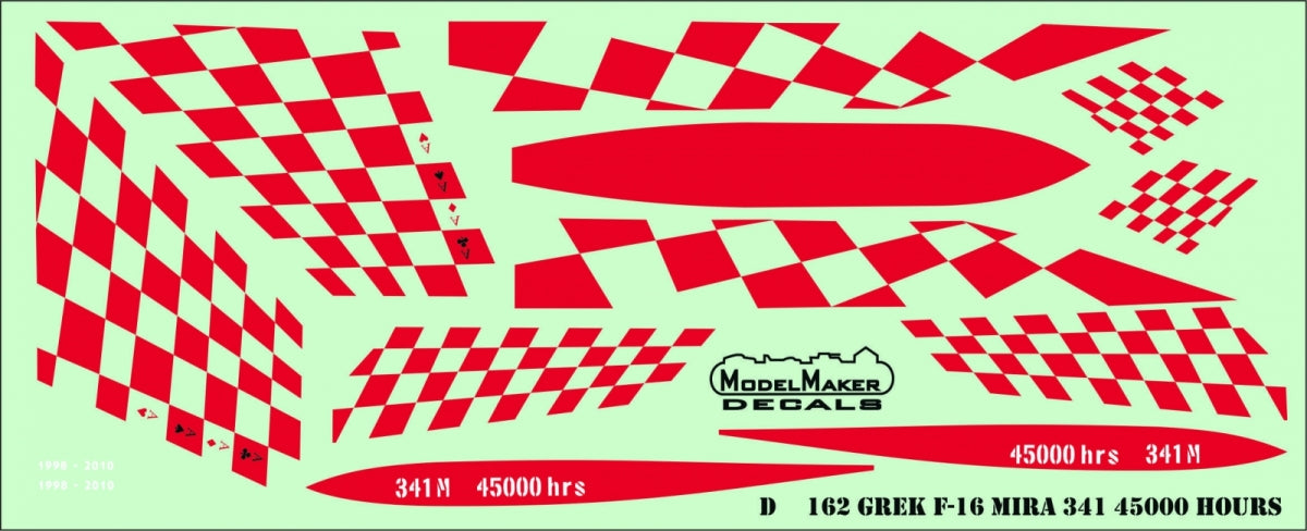 ModelMaker Decals D48162 Greek F-16 341 Mira 45000 Hours 1/48 – Bild 2