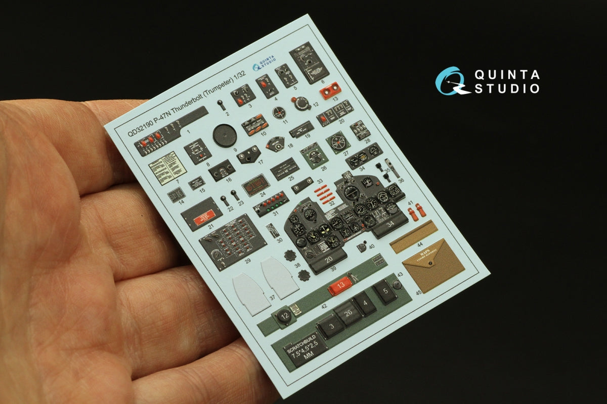Quinta Studio QD32190 P-47N Thunderbolt 3D-Printed coloured Interior on decal paper (Trumpeter) 1/32 – Bild 2