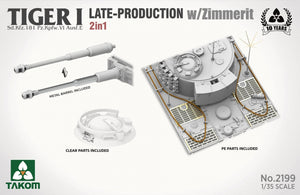 Takom 2199 Tiger I Late Production w/zimmerit Sd.Kfz. 181 Pz.Kpfw. VI Ausf. E (Late/Late Command) 1/35 – imagen 7