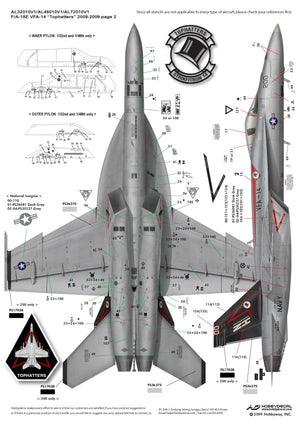 HobbyDecal AL48010V1 F/A-18E Tophatters 2008-2009 1/48 – zdjęcie 4