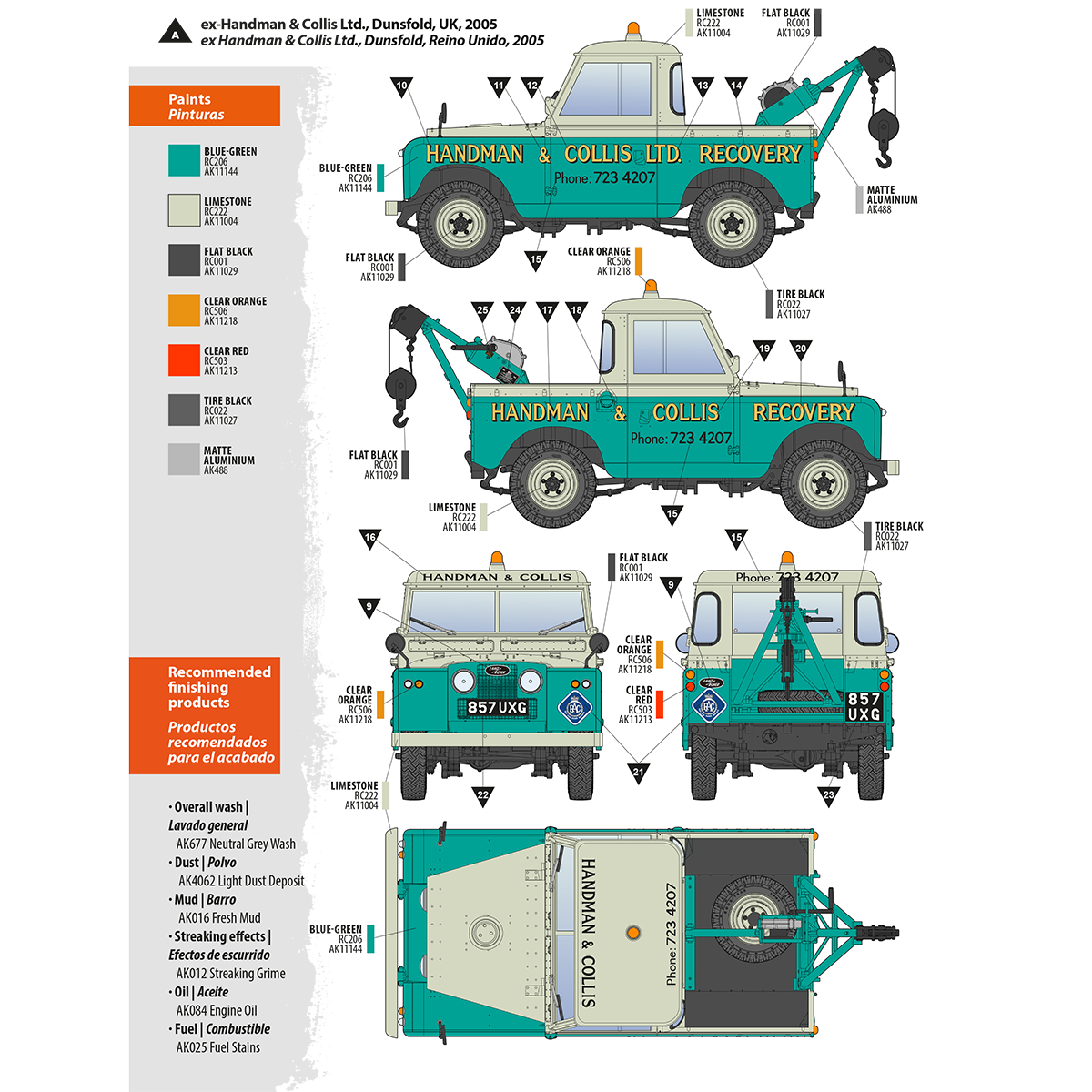 AK Interactive AK35014 LAND ROVER 88 SERIES IIA CRANE-TOW TRUCK 1/35 – imagen 10