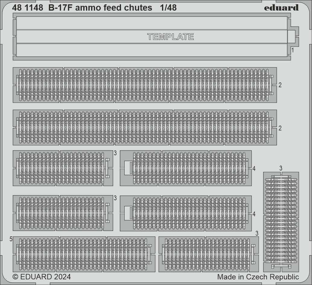 Eduard 481148 B-17F ammo feed chutes EDUARD 1/48