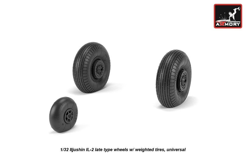 Armory Models AW32016 Iljushin IL-2 Bark late type wheels w/ weighted tyres 1/32 – immagine 4