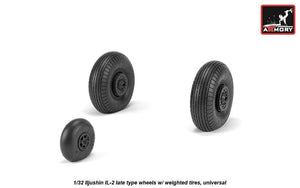 Armory Models AW32016 Iljushin IL-2 Bark late type wheels w/ weighted tyres 1/32 – immagine 4