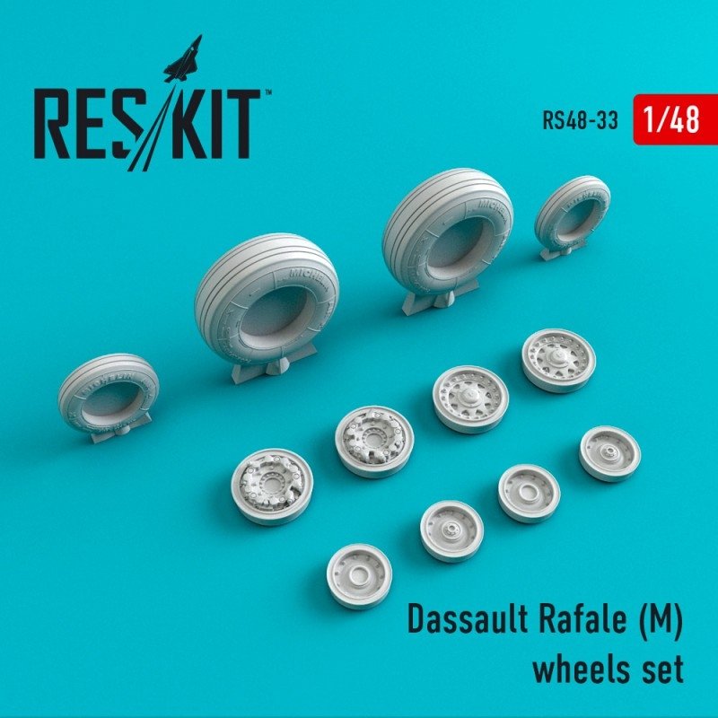 RESKIT RS48-0033 Jeu de roues Rafale (M) 1/48