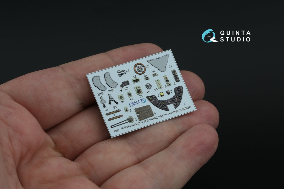 Quinta Studio QD48467 Macchi MC.200 Saetta (Late) 3D-Printed coloured Interior on decal paper (Italeri/Tamiya) 1/48 – imagen 6
