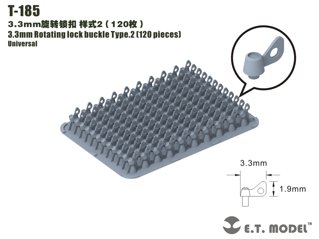 ET Model T-185 3.3mm Rotating lock buckle Type.2（120 pieces)