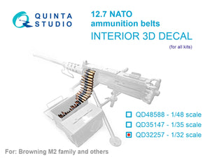 Quinta Studio QD32257 NATO 12.7 ammunition belts (All kits) 1/32