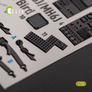 KELIK K35033 AH-6J/MH6J Little Bird interior 3D decals for Zimi models/KittyHawk 1/35 – imagen 4