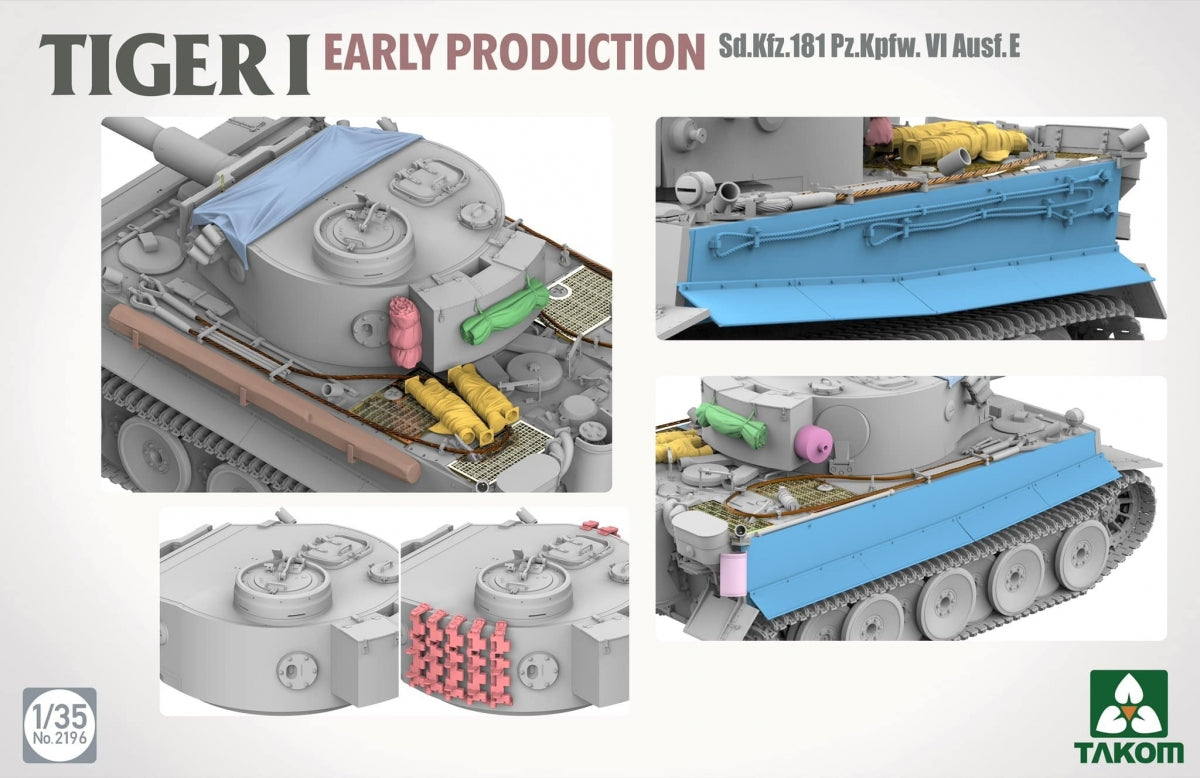 Takom 2196 TIGER I EARLY-PRODUCTION Sd.Kfz.181 Pz.Kpfw.VI Ausf.E 1/35 – Bild 6