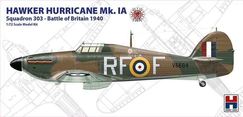 Hobby 2000 72001 Hawker Hurricane Mk. IA Escadron 303 Bataille d'Angleterre 1940 (1/72)