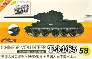 Cyber ​​Hobby 9158 T-34/85 des Volontaires Chinois avec Volontaires Chinois 1/35