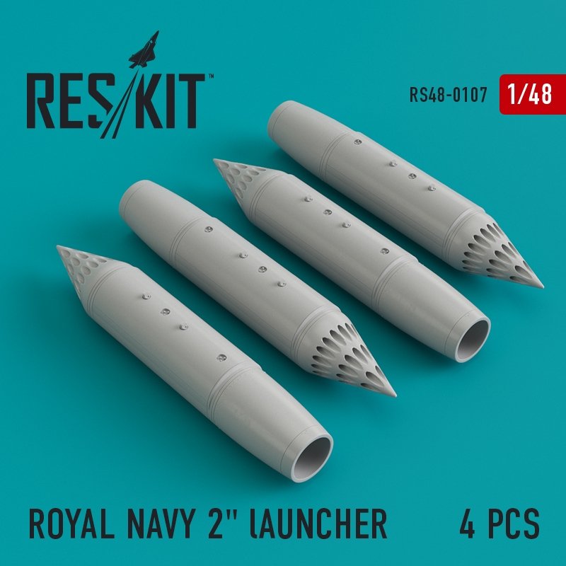 RESKIT RS48-0107 ROYAL NAVY 2" lAUNCHER (4 pcs) 1/48