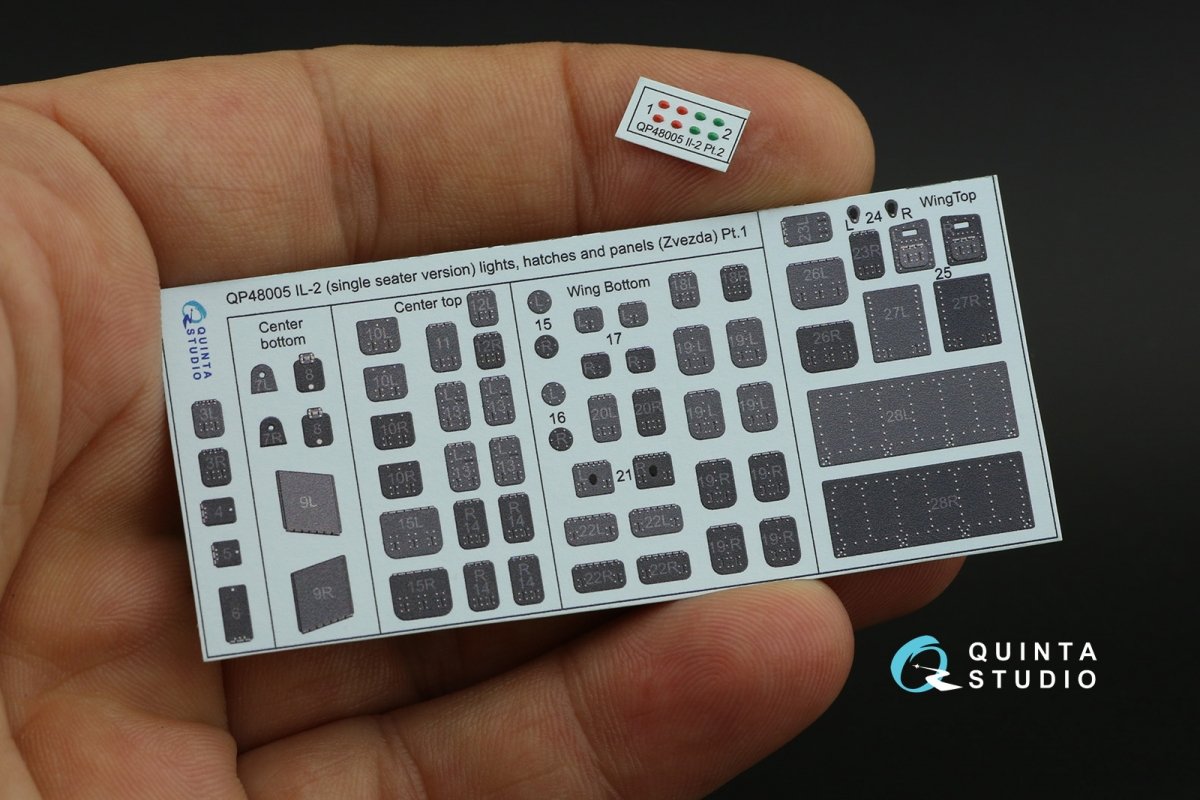 Quinta Studio QP48005 IL-2 (single seater) lights, hatches and panels (Zvezda) 1/48 – imagen 8