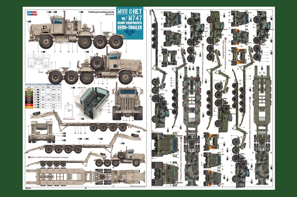 Hobby Boss 85519 M911 C-HET w/m747 Heavy Equipment Semi-Trailer 1/35 – imagen 6